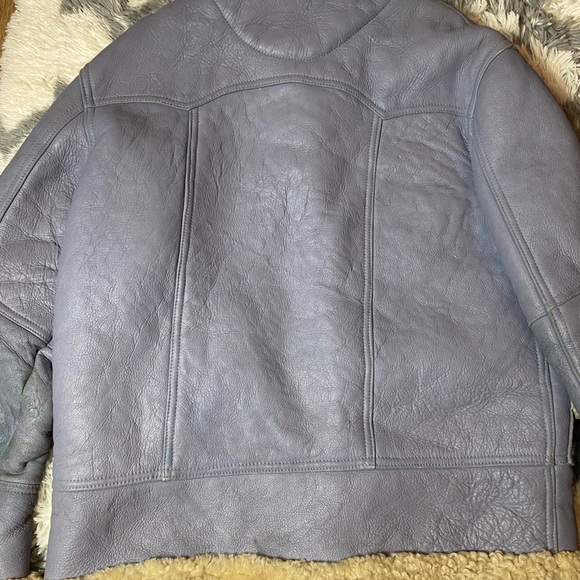 Vintage Walter Davoucci Shearling Leather Blue  Jacket Winter Mens XL - Picture 13 of 14